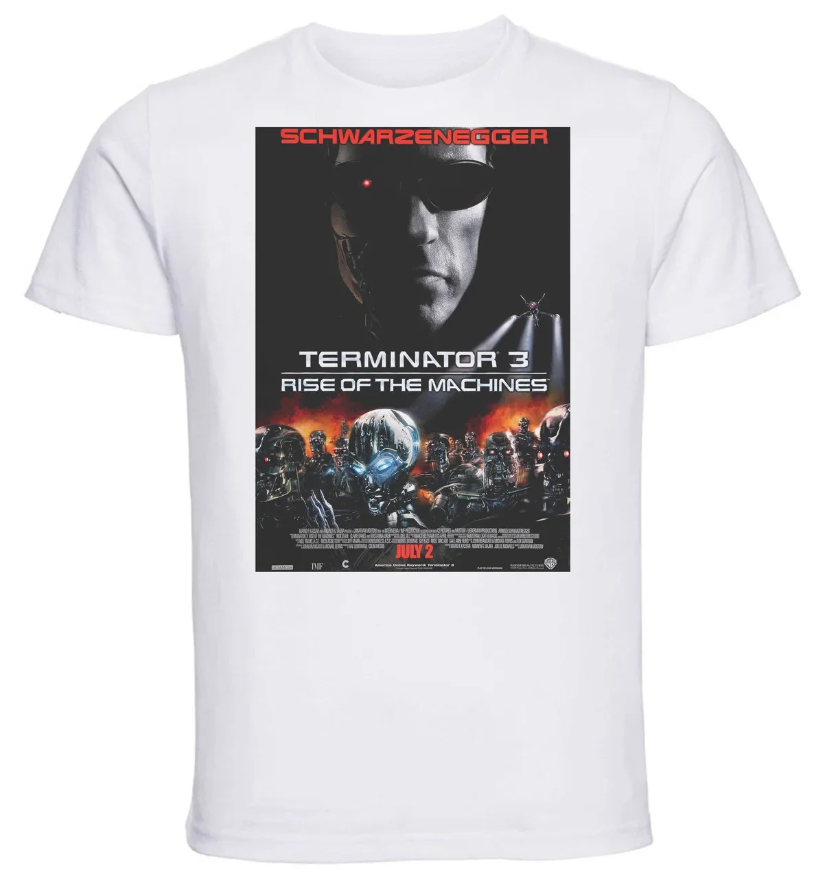 T-shirt Unisex - White - Playbill Film - Terminator 3