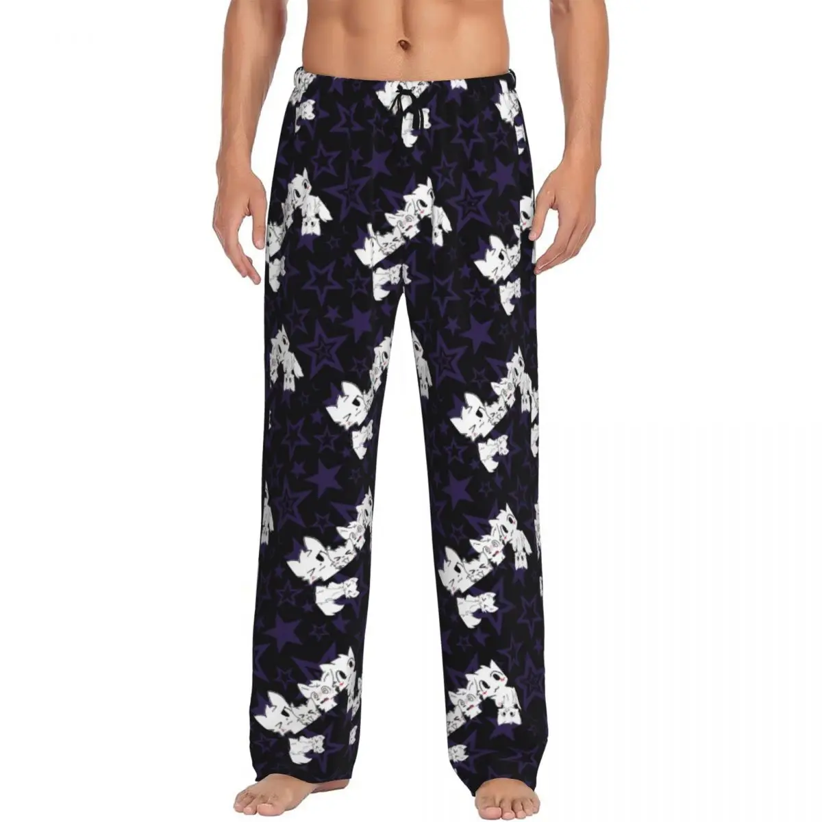 

Мужские пижамные штаны Boykisser Silly Cat на заказ, милая одежда для сна с героями мультфильмов, эластичные штаны для сна с карманами