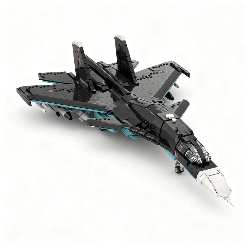 2016pcs MOC SU 34 Fullback Model Building Blocks Toys Construction Christmas Gift Creative Assemble Education Idea Birthday Kids