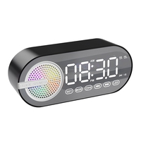 B30C-Quiet Wireless Bluetooth Speaker Alarm Clock RGB USB LED Mirror Digital Clock FM Large Display Living Room Decoration