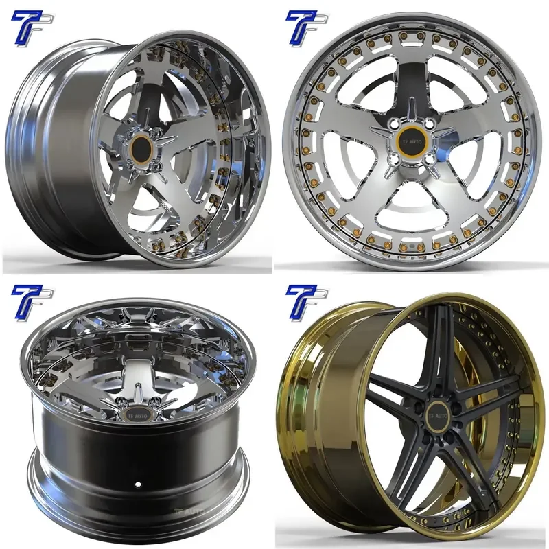 

i Deep Dish Concave Chrome Lip 5x114 120 Forged Car Alloy Wheels Polish 2 3 Split Pieces Rims for Alfa I8 A6