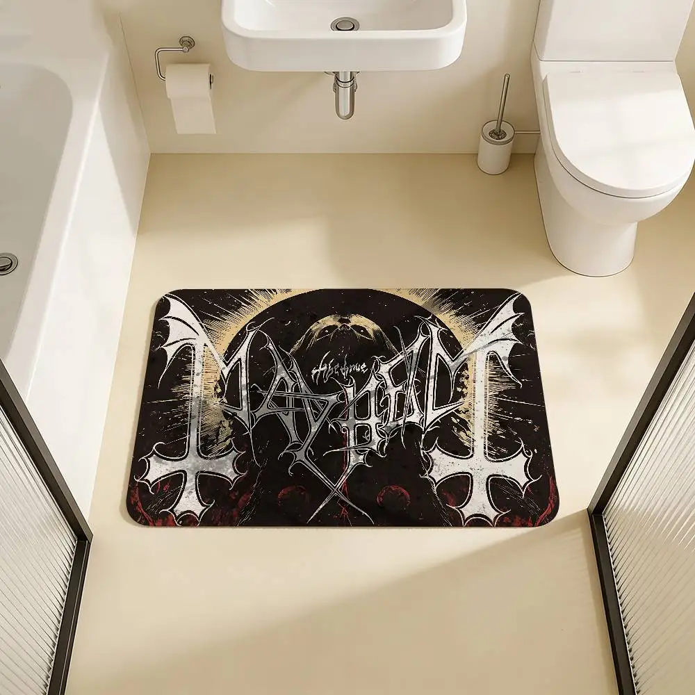 Mayhem Death Rock Band Floor Mat Rectangle Anti-slip Home Soft Badmat Front Door Indoor Outdoor Mat Welcome Doormat