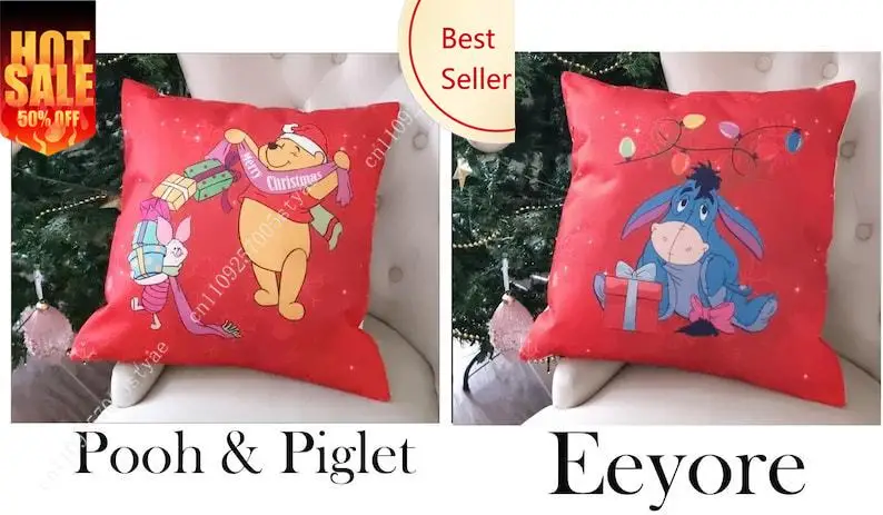 

Winnie The Pooh Pillowcase Disney Cartoon Pillow Case Sofa Bed Decoration Child Holiday Party Boy Girl Gifts Custom Pillow Cover