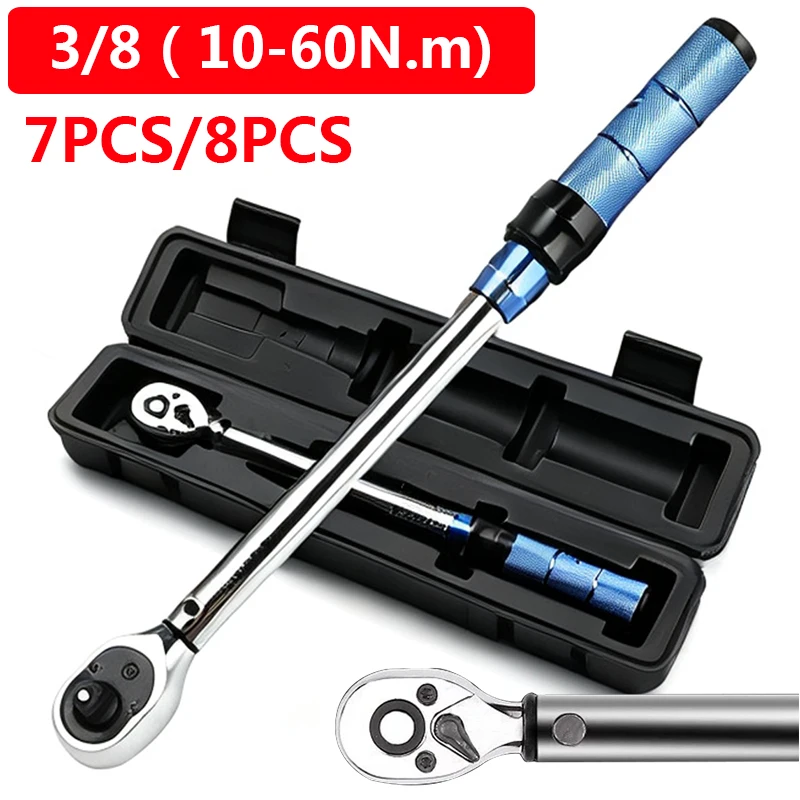 7PCS/8PCS Set Bicycle Torque Wrench Set 3/8