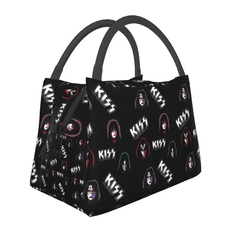 

Custom Kiss Band Logo Pattern Lunch Bag Women Cooler Thermal Insulated Lunch Box for Work Pinic or Travel