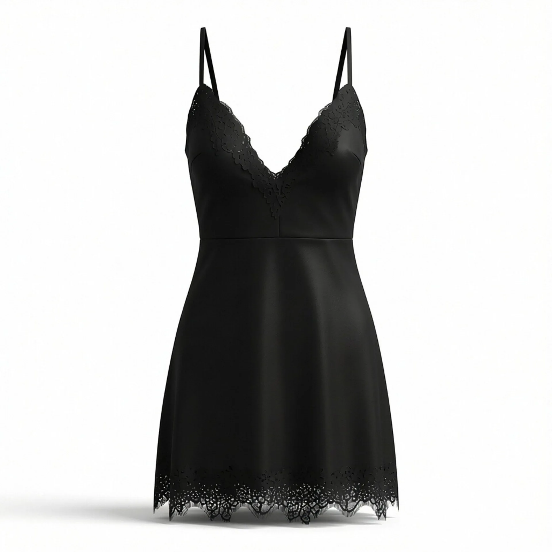 Withered Fashion two-color lace decorative camisole V-neck dress Woman Clothes Dress Elegant Party Dresses Vestidos Women Dress