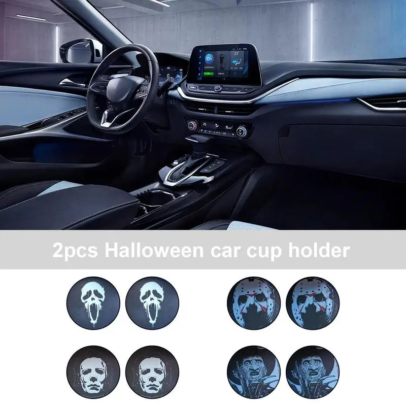 Sottobicchieri di Halloween per bevande sottobicchiere tazza personaggio Horror portabicchieri inserto sottobicchiere per decorazioni per auto