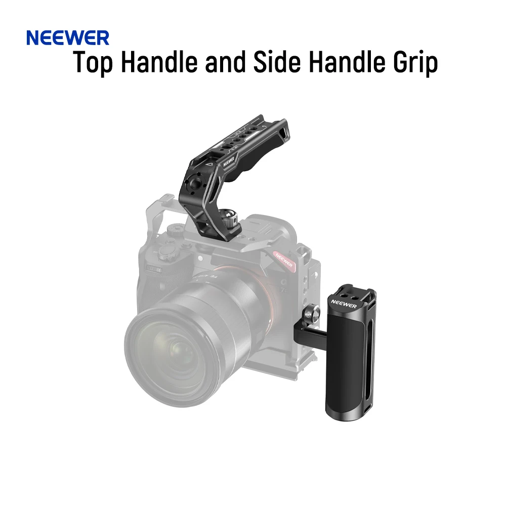 

NEEWER Top Handle and Side Handle Grip Kit, 3/8" Screw with ARRI Locating Pins, 1/4" Screws, Ergonomic Silicone Handgrip