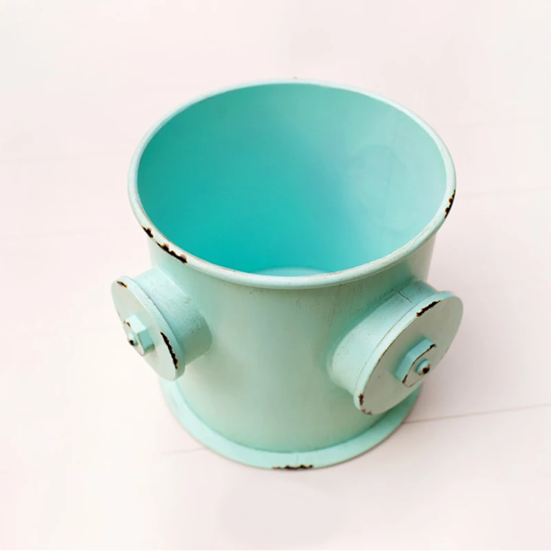 Newborn Photography Creative Iron Bucket Props Baby Girl Bathtub Posing Container Bucket Infant Studio Shooting Accessories