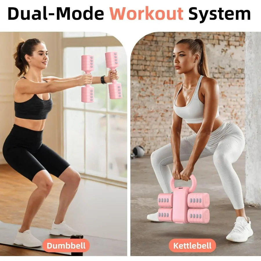 مجموعة دمبل 2 في 1 قابلة للتعديل مطورة 5 مستويات أوزان يدوية ثقيلة للنساء والرجال كل 2.2 3.3 4.4 5.5 6.6 رطل وزن قابل للتحويل #2