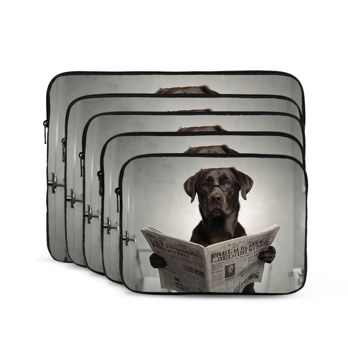 Chocolate Labrador leyendo un periódico portátil bolsa para portátil funda para Macbook Air Pro Tablet funda a prueba de golpes