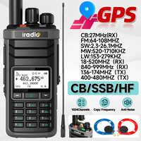 Iradio UV-88 GPS Walkie Talkie Multi Band HF CB SSB AM USB LSB CW LW MW SW Type-C Charging 1024 Channels VHF UHF NOAA Ham Radio
