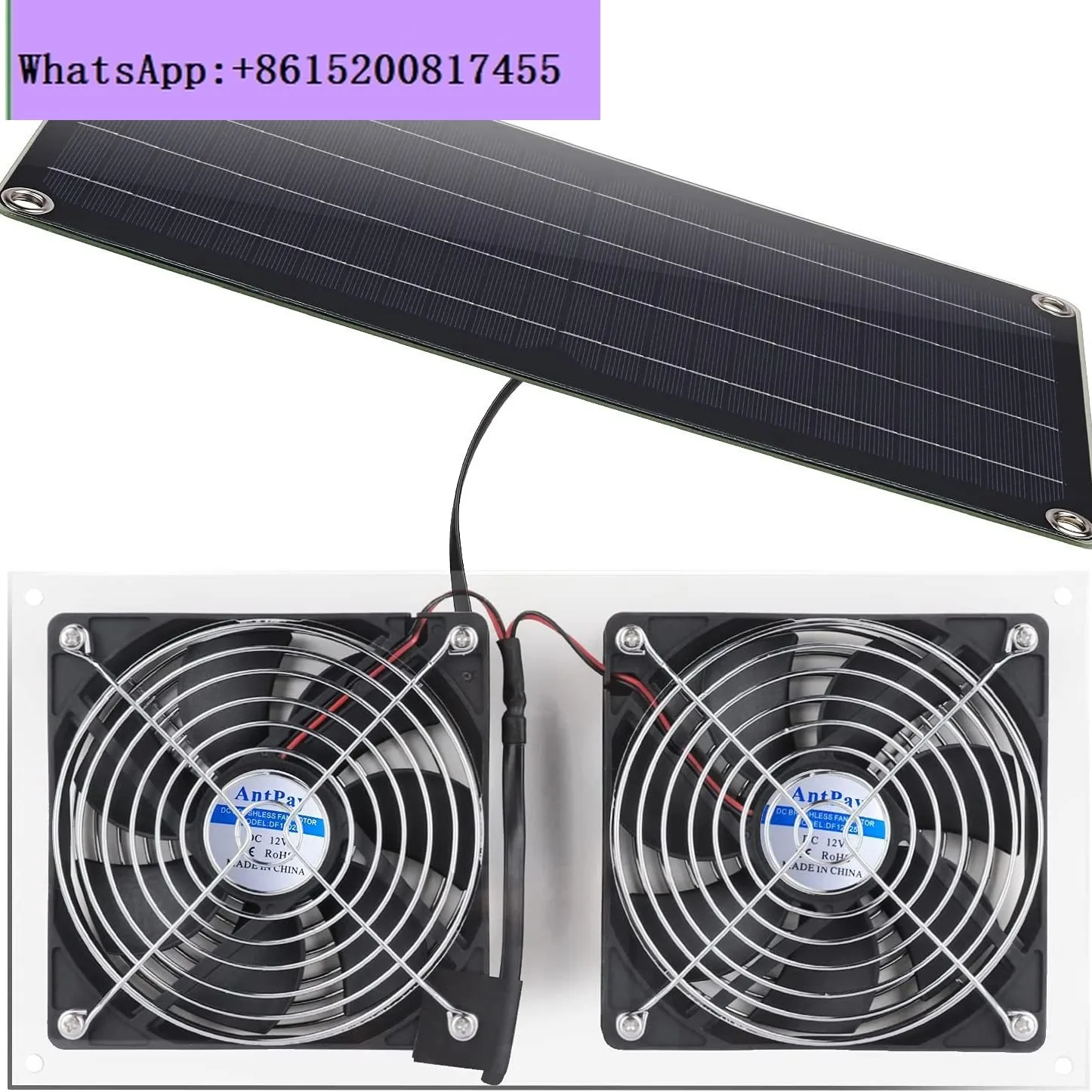 Solar Panel Fan Kit 10W Weatherproof Dual Fans for Outdoor Small Coop