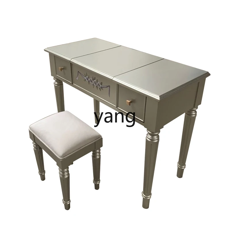 Ltt solid wood dresser modern simple light luxury makeup table flip cover makeup table