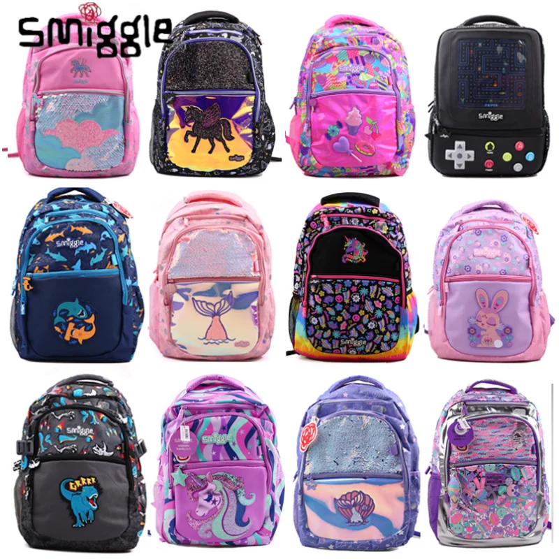 Hot Genuine Australia Smiggle Student Backpack Stress Relieving Backpack For Children Large Capacity Cartoon Backpack Gifts