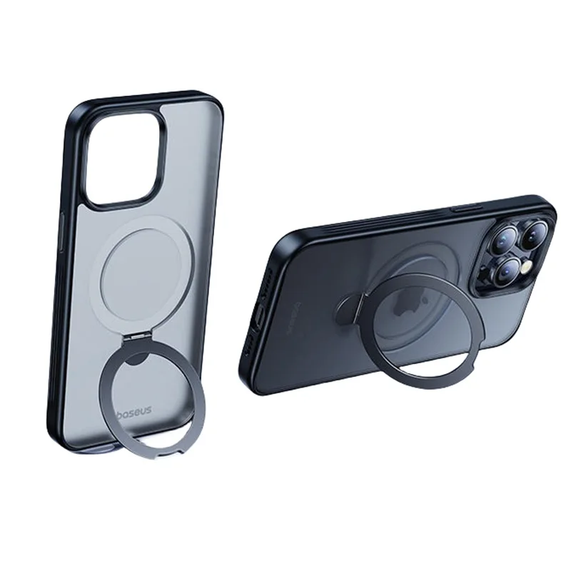 Capa Baseus com suporte magnético para iPhone 16 15 14 13 Pro Max Plus Capa 180 °   Capa de anel de