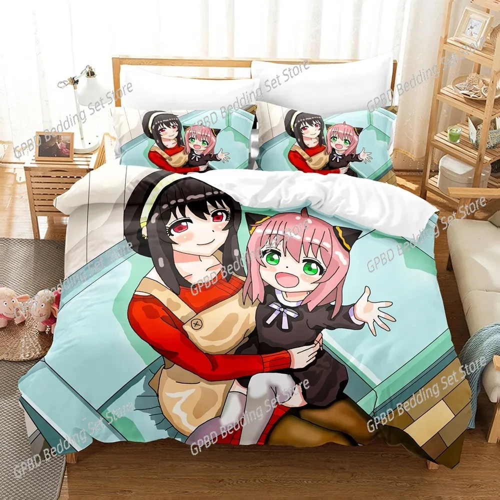 

New SPY×FAMILY Bedding Set Anime Quilt Cover Single Double Queen King Size With Pillowcase Boys Girls Bedspread 3D Print Anime