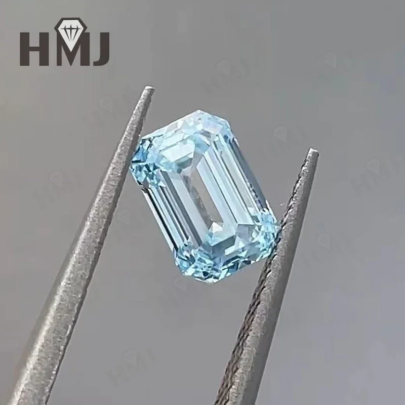 Lab Grown Diamonds With IGI certificate Fancy Vivid Blue Color Emerald Cut CVD Laboratory Diamond Wholesales Customize Jewelry