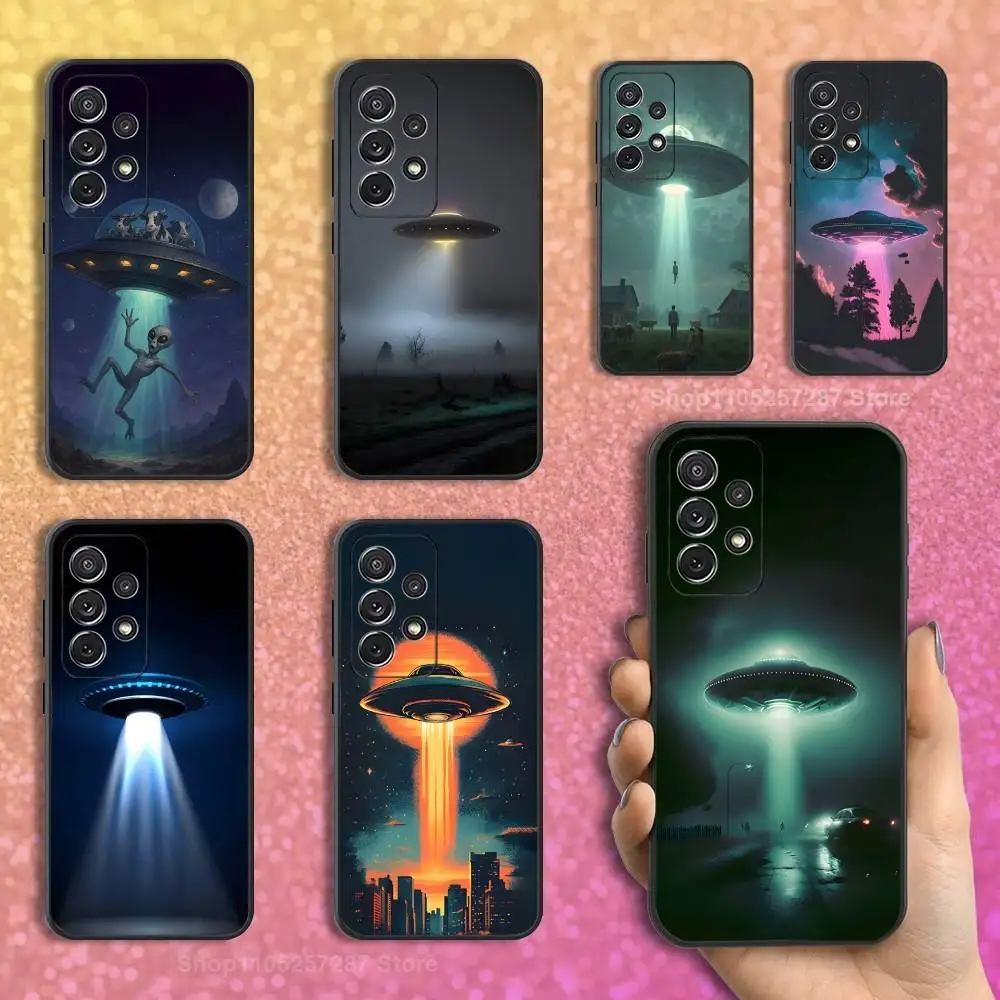

Funny Space UFO Thing Case For Samsung S22,S25,S24,S23,Ultra,FE,S20,S10,Plus,S21,S9,Lite,Soft Silicone Black