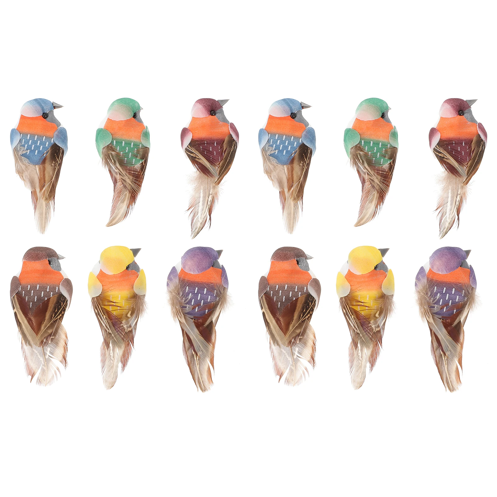 

12Pcs Hummingbird Ornament Artificial Bird Decoration Indoor Outdoor Garden Desktop Decor Simulation Realistic Bird