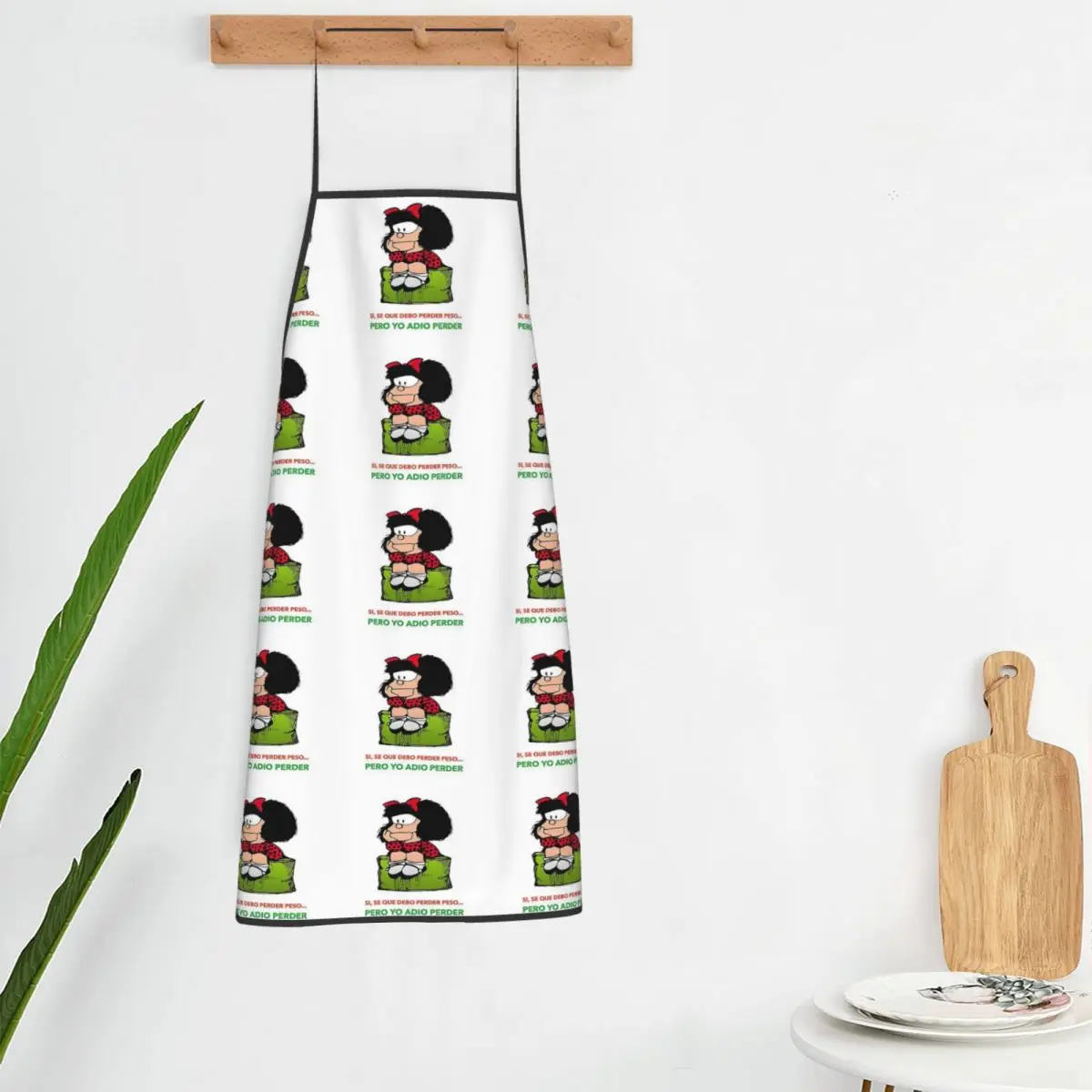 Mafalda Quino Comics Apron Chef Cooking Baking Tablier Bib Kitchen Cleaning Pinafore for Women Men Gardening