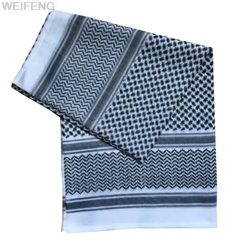 Bufanda musulmana Shemagh, accesorios islámicos tradicionales, pañuelo para la cabeza, envoltura para el cuello, pañuelo para la cabeza a prueba de viento, bufanda árabe Keffiyeh Shemagh