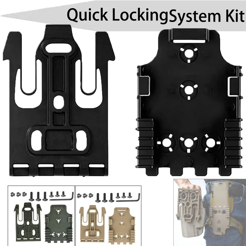 Quick Locking System Kit,Holstopia QLS Platform Attachment with Locking Including Fork and Duty Receiver Plate for Duty Holsters