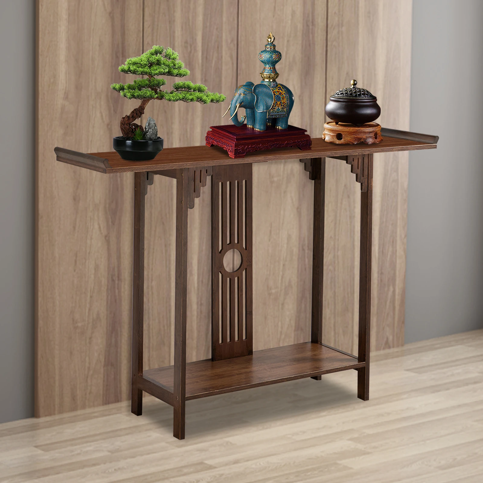 

Vintage Elegant Entryway Console Table 4.3In Elevated Bottom Rounded Edges Easy Cleaning Assembly Ideal For Home Office