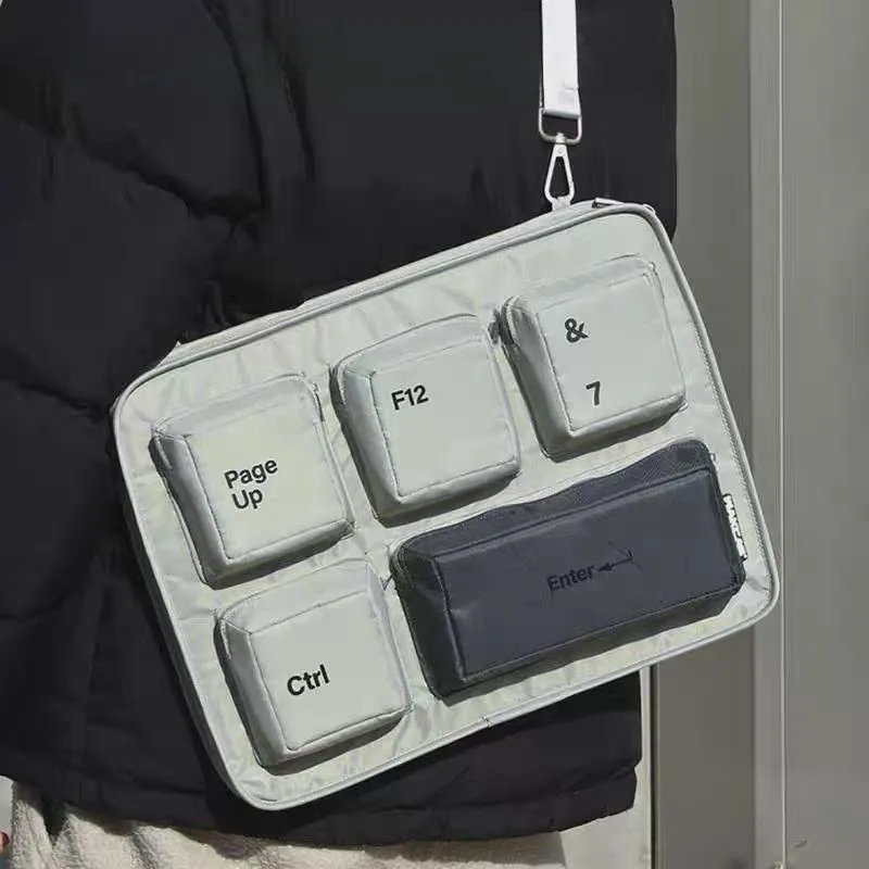 Ins Inflatable Keyboard Design Laptop Bag Unique Creative 13 16 Inch MacBook Pro 14 Case Multi Function Crossbody Laptop Sleeve
