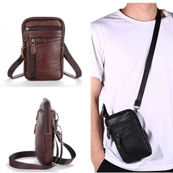 Men's PU Leather Handbag Waist Packs сумка мужская Phone Bags Men Handbag Chest Shoulder Belt Bag Crossbody Leather Bags