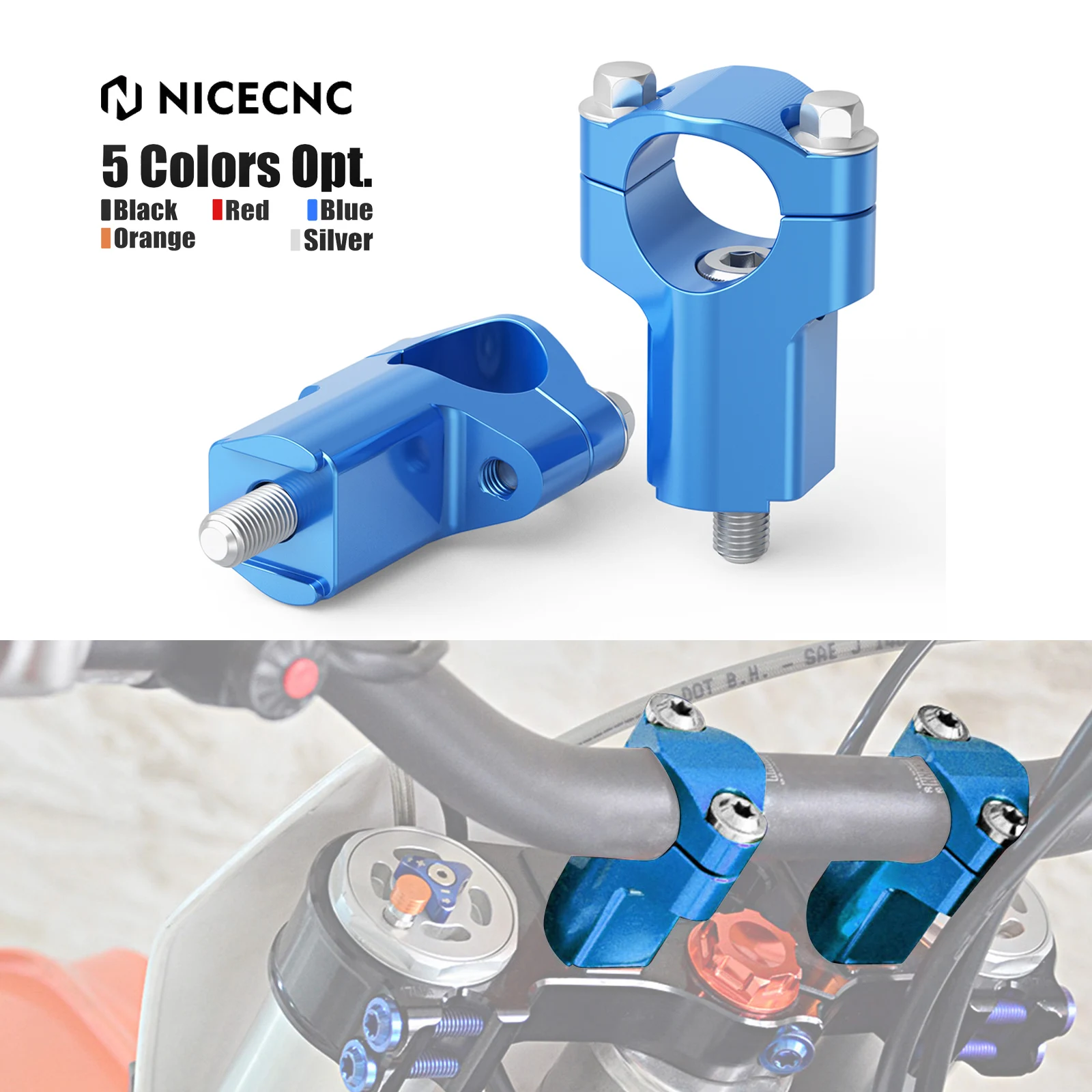 Abrazadera elevadora de manillar de 52mm para Husqvarna TE 300 TE 250 FE 250 FE 350 FE 450 501 2016-2023 para KTM EXC 300 para GasGas EC 300