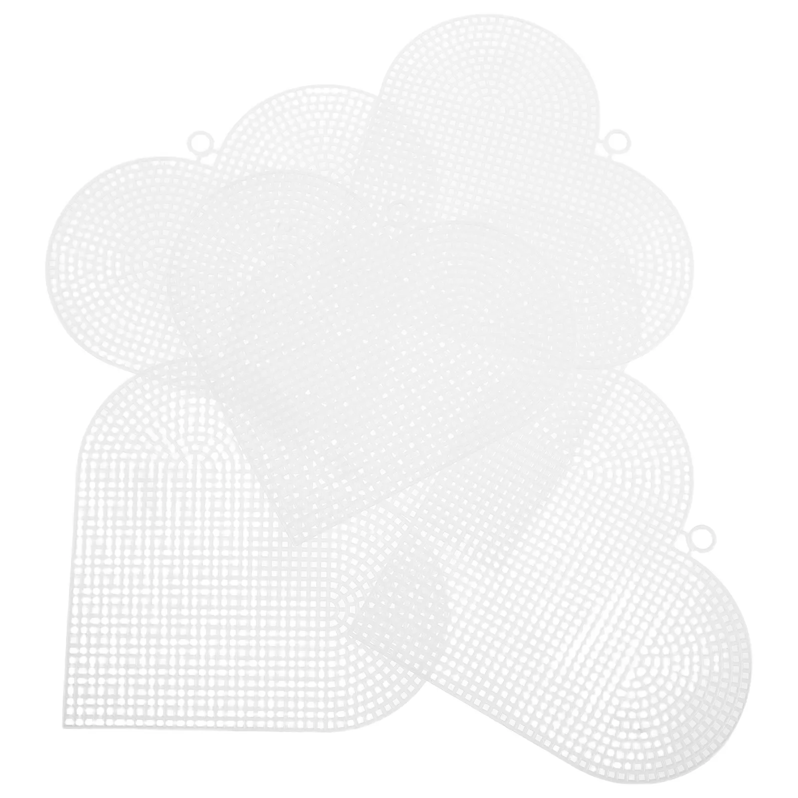 

6Pcs Heart Shaped Plastic Mesh Canvas Sheets Clear Craft Mesh Plastic Canvas for Crochet Embroidery Bag Purse Making Supplies