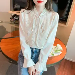 New Chinese Style Shirt Base Chinese Style Small Shirt New Shirt Top New Lace Interior for Women