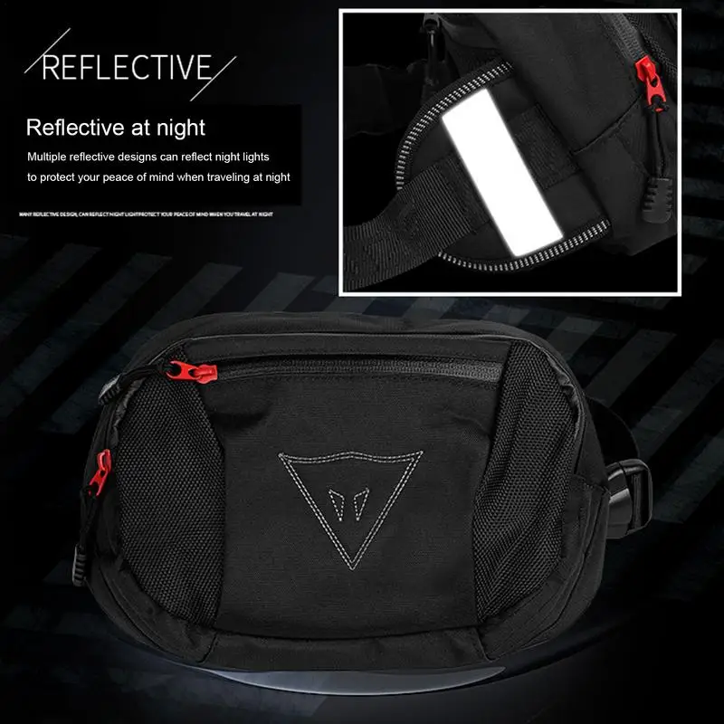 Motorcycle Waist Bag Waterproof Reflective Fanny Pack Outdoor Anti-Scratch Waist Pouch Travel Climbing Hiking Cellphone Purse