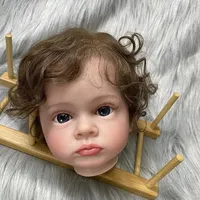 24Inch Painted Tutti Unfinished Reborn Baby Vinly Kit Rooted Curly Hair 3D Skin Visible Veins with Cloth Body and Eye Toys