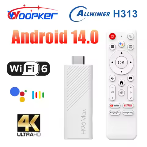 Woopker Android 14 TV Stick H96 MAX H313 Smart TV Box 2GB 16GB 8GB Wifi6 BT 4K Ultra HD Set Top Box Google Voice Media Player