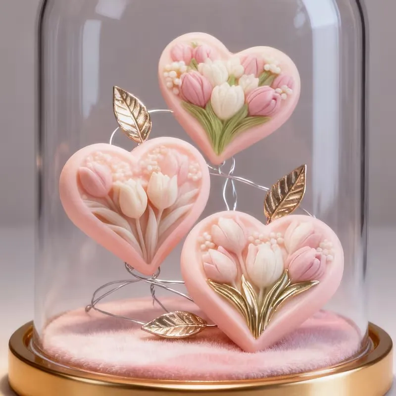 3D Heart-Shaped Tul…