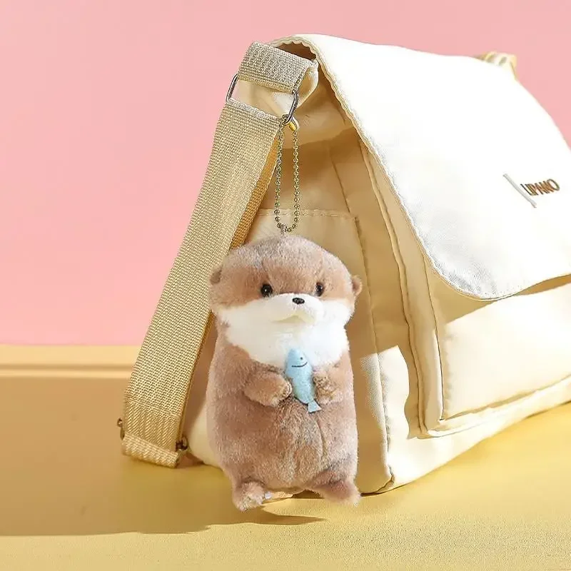 귀여운 물고기 봉제 인형 열쇠 고리, 학교 가방 열쇠 지갑용 경량 걸이식 펜던트 소품, 인형 장난감 선물, 11cm