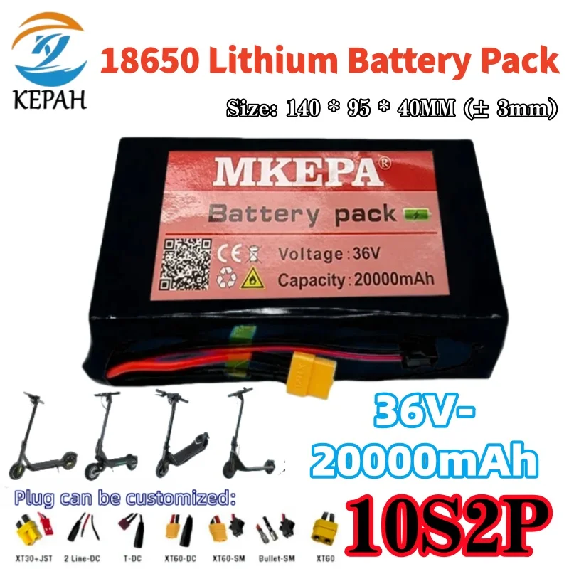 Industrial-Grade 18650 Battery Pack｜36V 20Ah 10S2P 800W 42V for Scooter, Ultra Thin BMS Stable Power