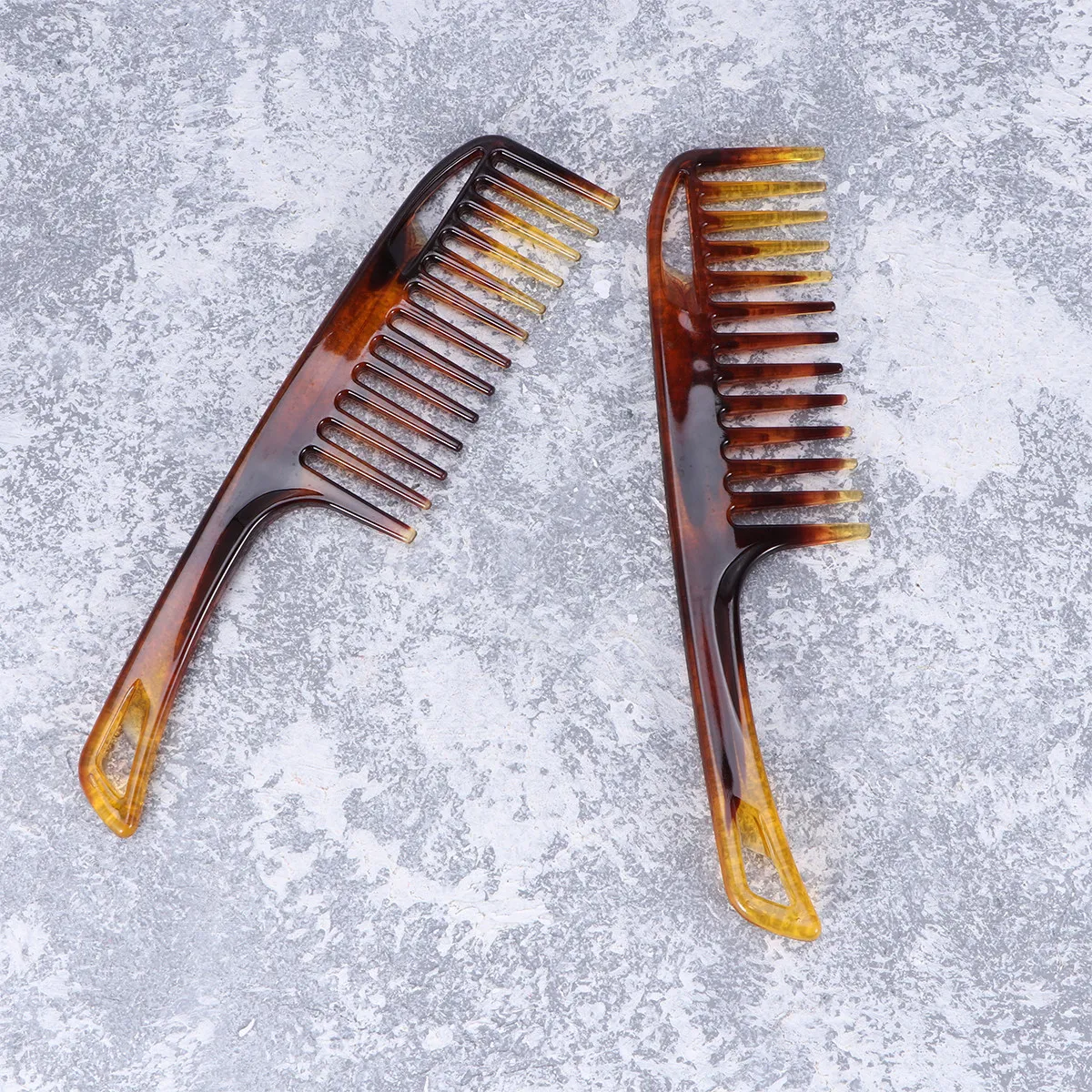 

Набор из 2 расчесок с широкими зубьями, длинная ручка, ретро-дизайн, из полипропилена, антистатическая, для укладки и распутывания волос