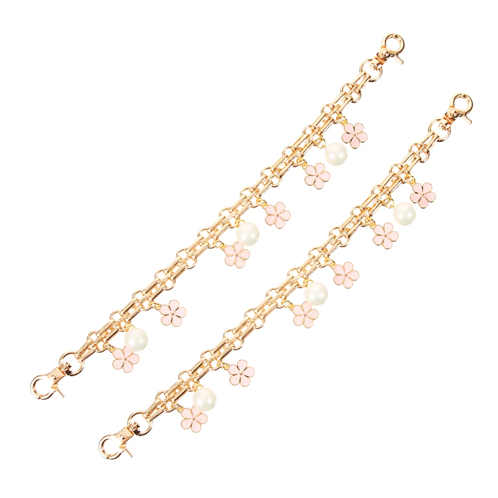 

2Pcs Flower Purse Strap Chain Metal Bag Chain Extender Adjustable Hooks Crossbody Strap Replacement Purse Accessories for Women