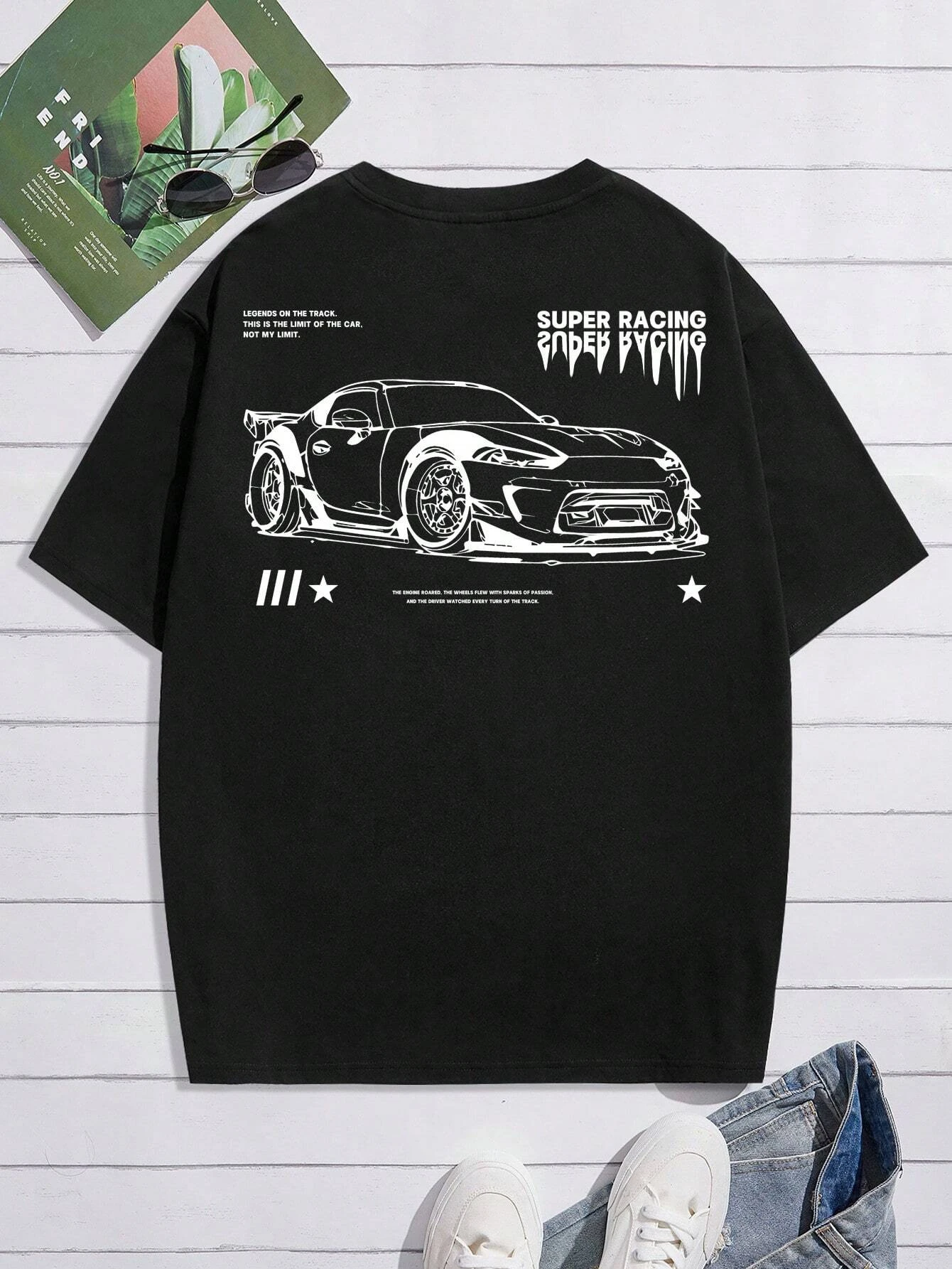 تي شيرت رجالي مطبوع عليه شخصية بأكمام قصيرة تي شيرت سباق مريح ومسامي أنيق للصيف ملابس رجالية harajuku #2