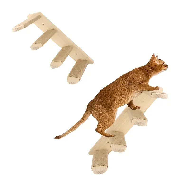 

Cat Climbing Shelf Frame Wall Mounted Four Step Stairway Steps Travel Platform Jumping for Cats Perch Tree Tower Pet Furniture