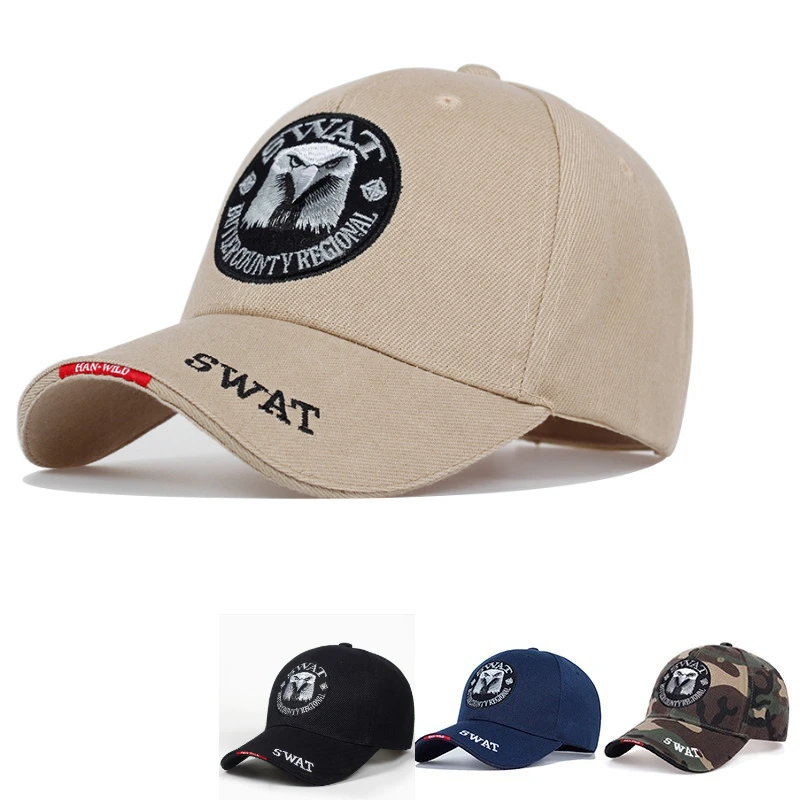 Gorra Militar Bordada con Águila Negra para Hombre, Gorras de Béisbol para Hombre y Mujer, Gorra Táctica con Cierre a Presión