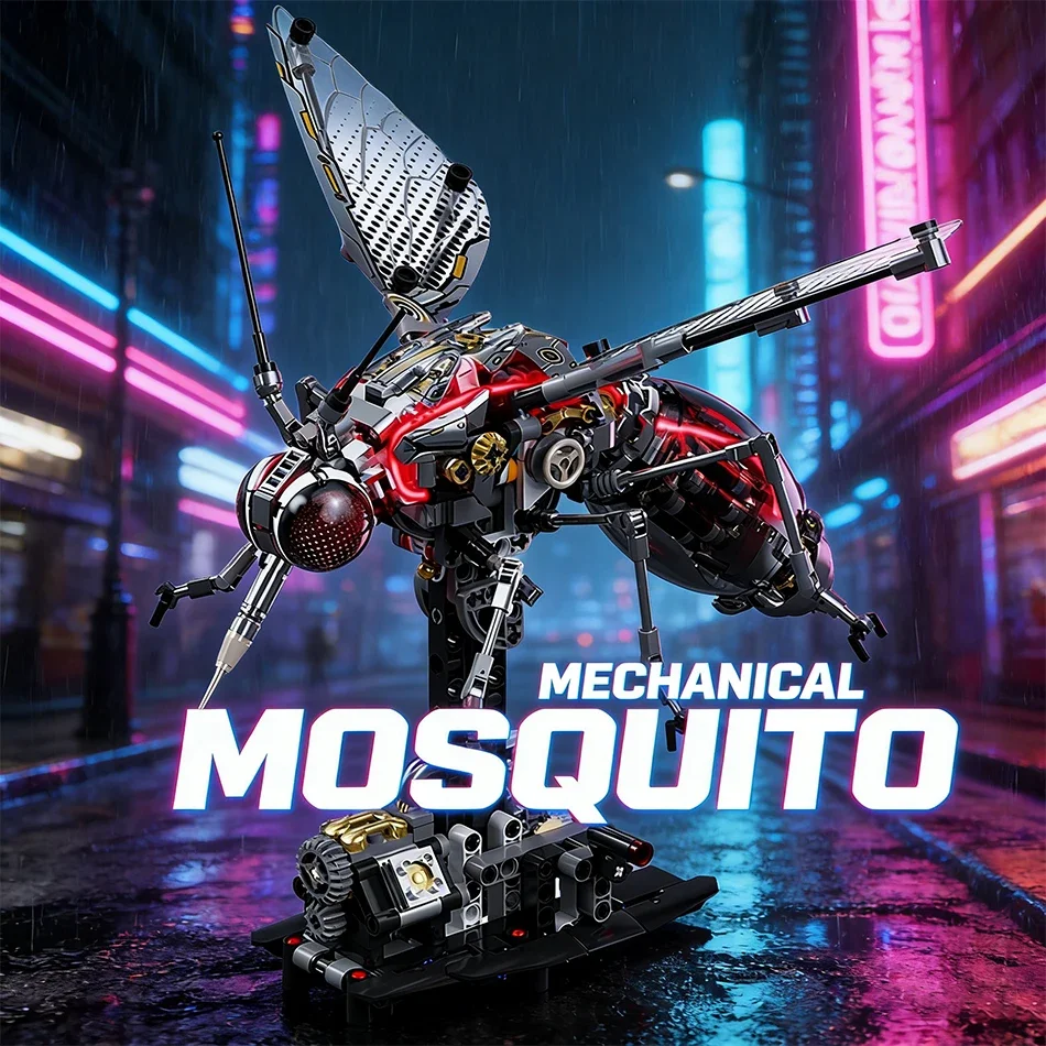 

Конструктор MOC в стиле киберпанк: Моторизованная механическая модель комара, 747 деталей, для взрослых и детей, подарок