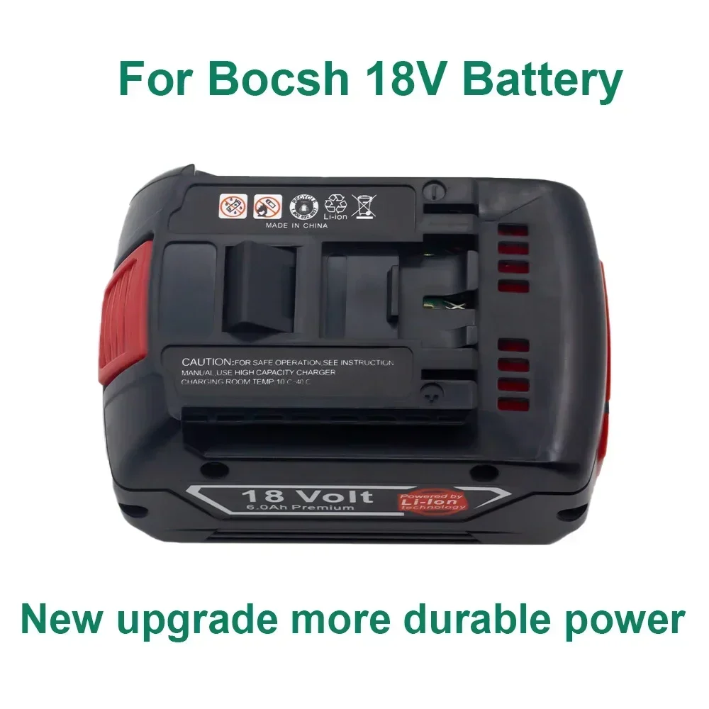 Rechargeable 18V 6.0Ah Lithium-ion Battery Replacement for Bosch BAT609/BAT618 - Latest Upgraded Bosch Battery.