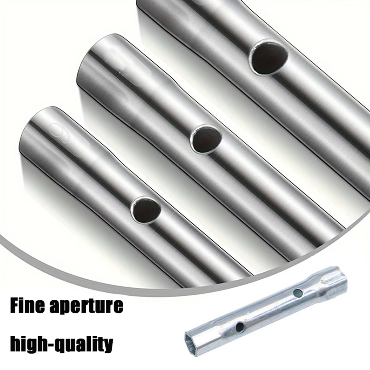 Tubular Box Spanner Extra Long Fitting Wrench Hexagonal Hollow Box Wrench for Shower Valve Socket，Silvery