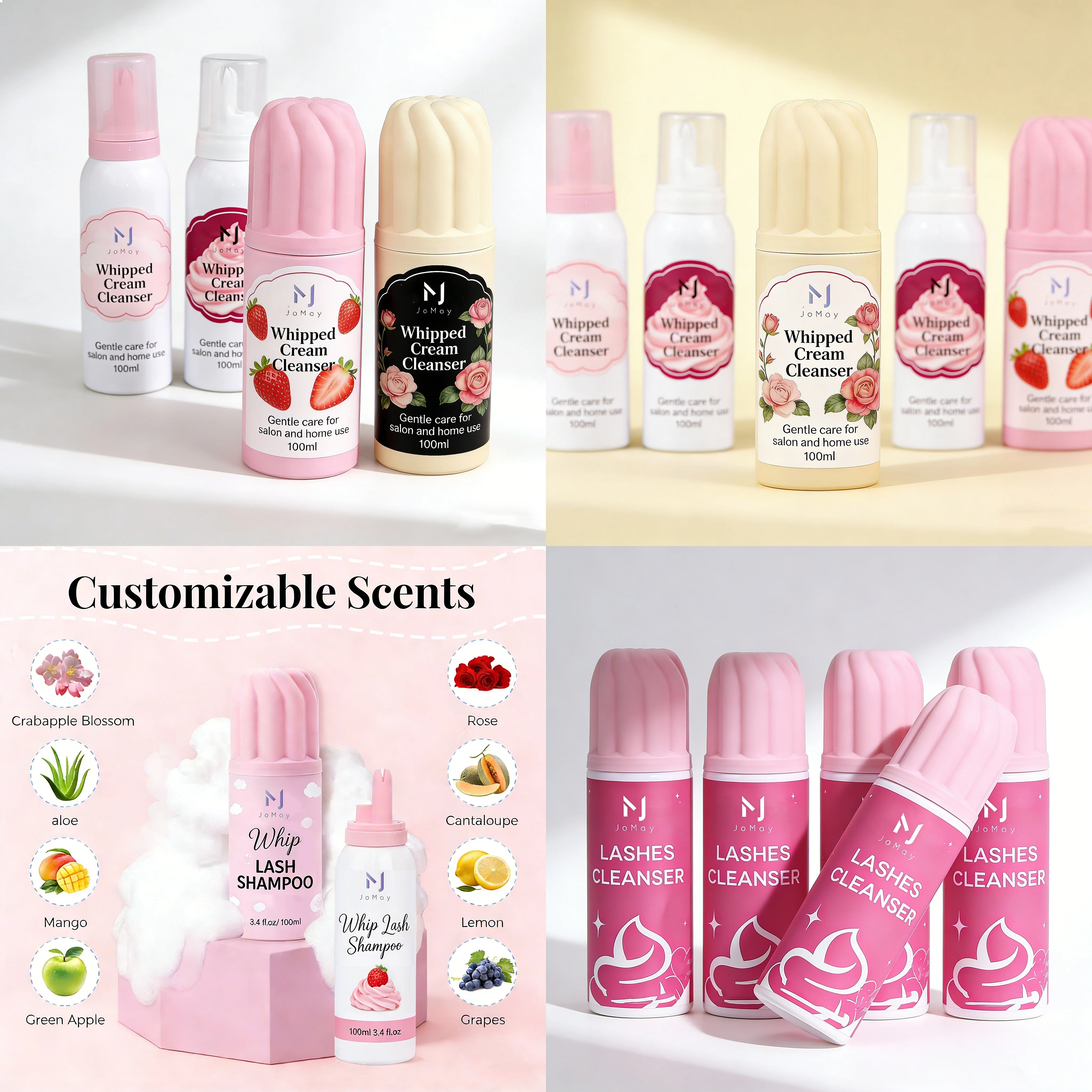 Tear Free Whipped Natural Vegan Cleanser   Cream Mousse Cleanser Lash Shampoo for Eyelash Extension