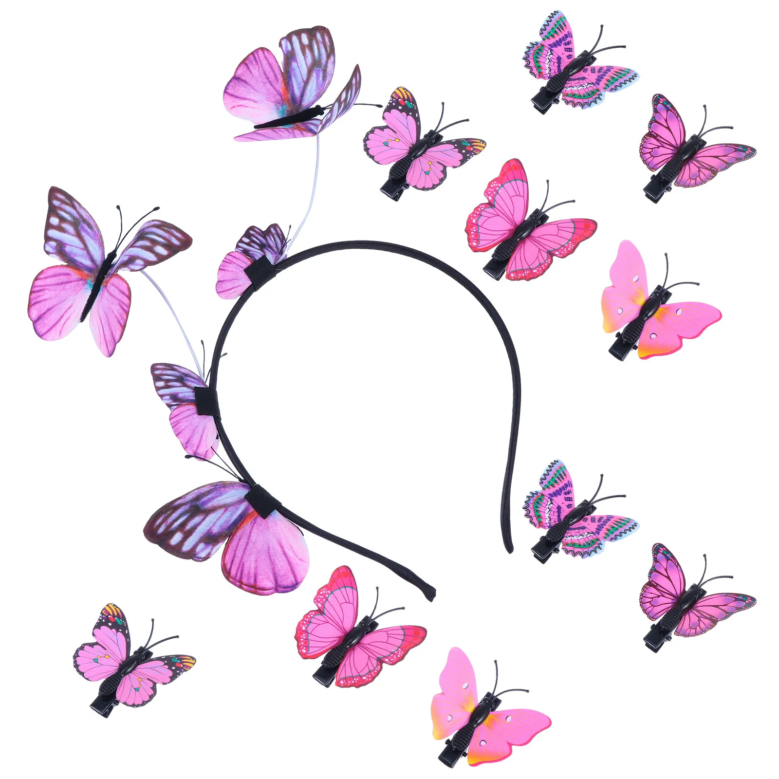 11pcs Hair Bands Set for Women Girls – Butterfly Hair Clips, Elastic Hair Accessories for Party & Daily Use