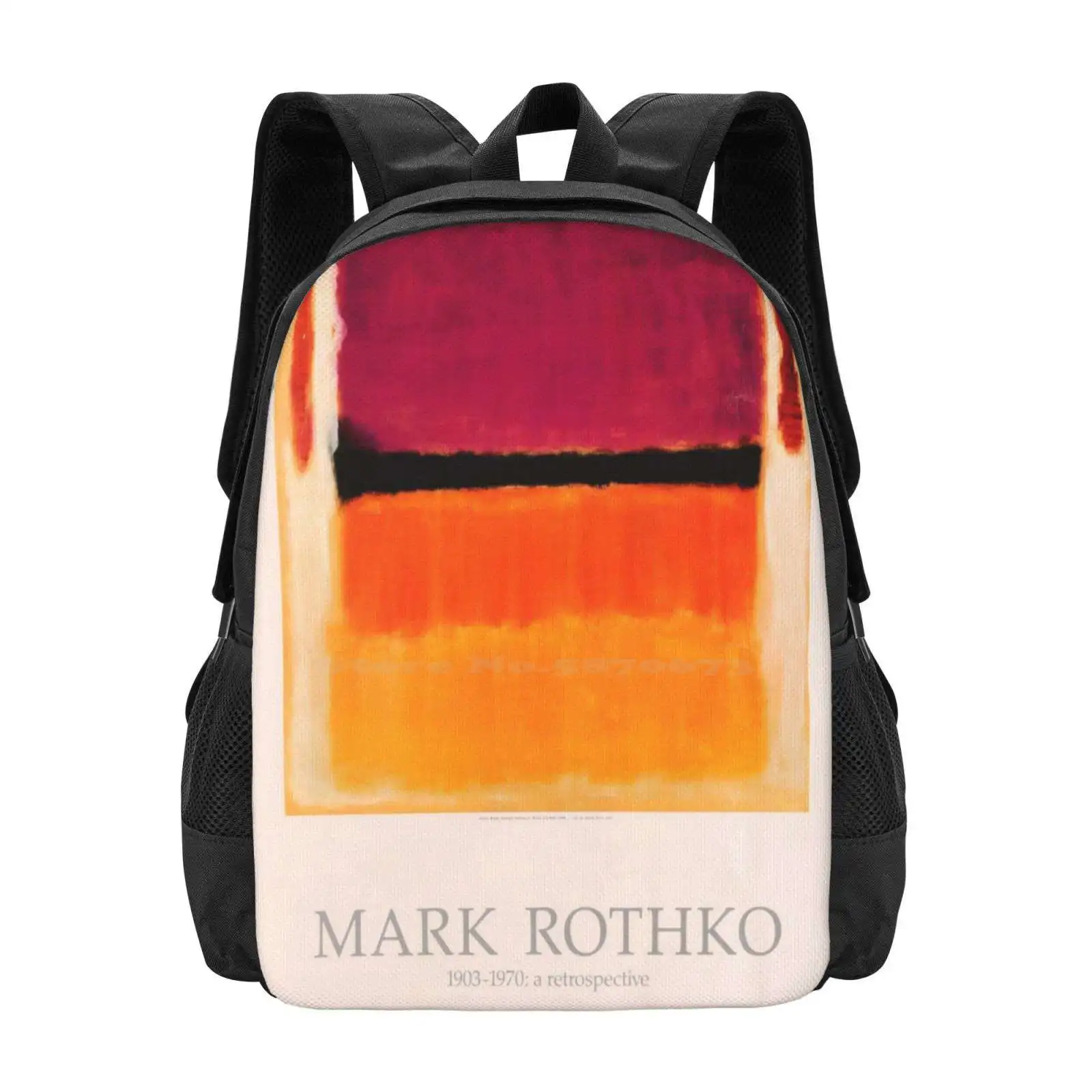 Mark Rothko Exhibition Poster 1979 Bag Backpack For Men Women Girls Teenage Classic Expressionism Elegant Melancholic Art Trend